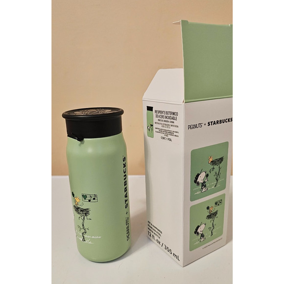 Peanuts x Starbucks Snoopy Mexico 2025 green Stainless Steel 12 oz US seller - Picture 2 of 4